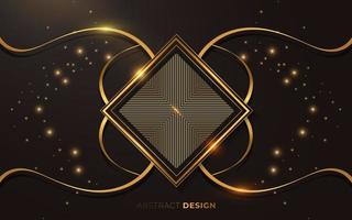 Abstract luxury gold square overlapping background vector