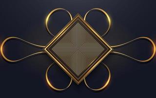 rectangle  black and gold luxury background vector