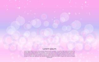 pink blue bokeh background shining design in 3d illustration vector