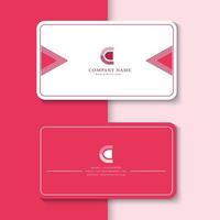 elegantes plantillas de tarjetas de presentación en blanco y magenta vector