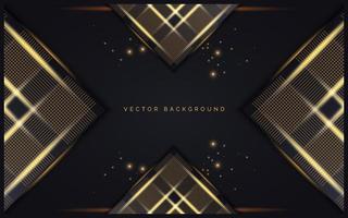 luxury black and gold rectangle background design vector