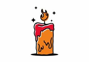 Illustration tattoo of a melted candle vector