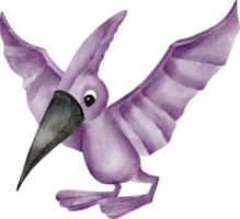 pássaro dinossauro aquarela png