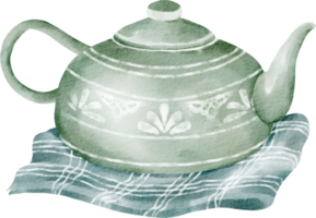 chá de chaleira aquarela png