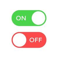 On off toggle switch button icon vector in flat style