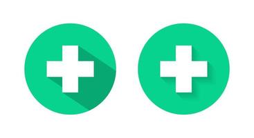 Medical cross, plus icon vector isolated circle background