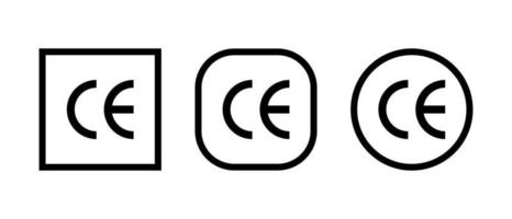 CE marking icon vector isolated on white background