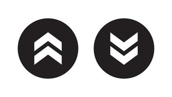 Up and down arrow icon vector isolated on circle background