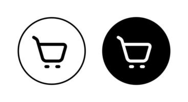 Shopping cart, basket icon vector isolated on circle background