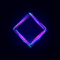 Abstract rhombus futuristic glitch frame. Colorful light effect. vector