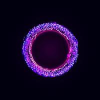 Abstract circle futuristic glitch frame. Colorful light effect. vector