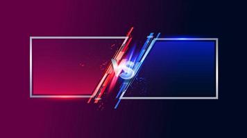 VS Versus Battle headline Modern banner template, Red and Blue shiny background, Fight Game, Game Interface vector