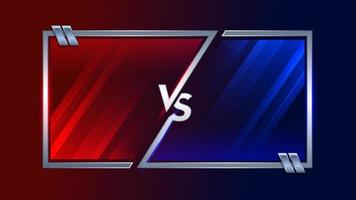 VS Versus Battle headline Modern banner template, Red and Blue shiny background, Fight Game, Game Interface vector