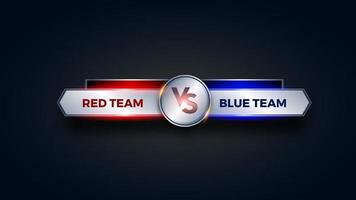 VS Versus Battle headline Modern banner template, Red and Blue shiny background, Fight Game, Game Interface vector