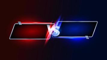 VS Versus Battle headline Modern banner template, Red and Blue shiny background, Fight Game, Game Interface vector
