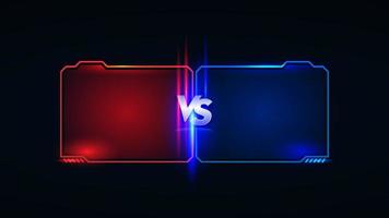 VS Versus Battle headline Modern banner template, Red and Blue shiny background, Fight Game, Game Interface vector