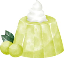 watercolor pudding melon png