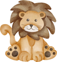 cute lion watercolor png