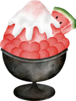 vattenfärg bingsu vattenmelon png