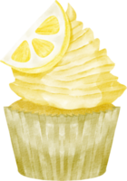 pastel de limon acuarela png