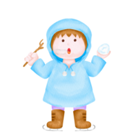 personagem de inverno aquarela png