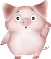 watercolor pig cute clip art png