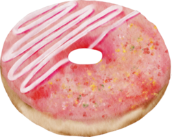 waterverf donut aardbei bakkerij png