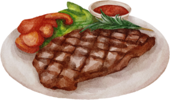 clipart de bife em aquarela png