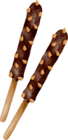 sobremesa de chocolate aquarela png