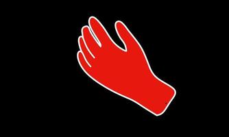 Vector illustration, Red glove or left hand, as background or banner image. flat design. flyer design. flat illustration. Banner design. Black background.