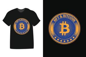 diseño de camiseta bitcoin y nft, vector