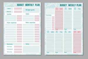budget planner template vector