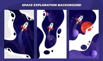 Space template background packs design with a theme of Galaxy. template for website page, social media and banner vector illustration