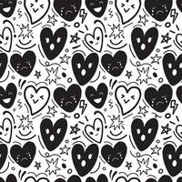 Heart doodle handdrawn seamless pattern background for wrapping, notebook vector