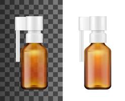 Glass spray bottle of throat or nasal medicines vector