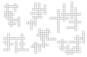 Crossword game grid, vector puzzle constructor