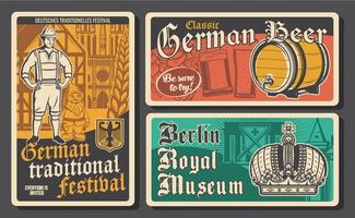 Travel to Germany retro vector posters