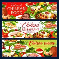 Traditional Chilean cuisine, authentic food vector