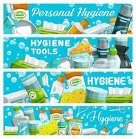 Personal hygiene tools and products vector