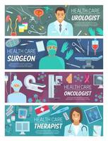 Medical doctors of surgery, urology and oncology vector