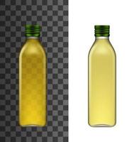 maqueta de vector aislado de botella de aceite de oliva
