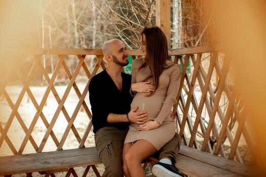 Lovely young future parents photo