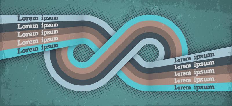 Retro poster with infinity loop endless symbol