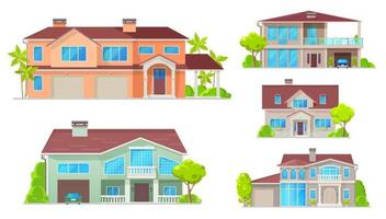 Country house, cottage, bungalow, villa, mansion vector