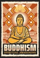 Buddhism meditation and spiritual awakening vector
