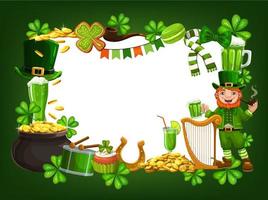 St. Patricks feast frame, symbols of Ireland vector