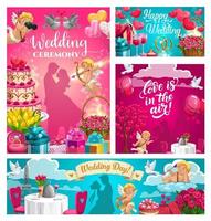 Save the date, wedding ceremony, love in the air vector