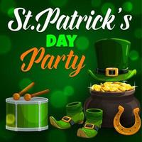 Irish St. Patricks holiday symbols and lettering vector