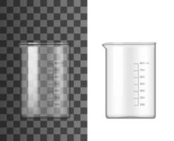 Empty glass beaker or measuring laboratory flask vector