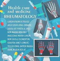 Rheumatology poster with bone and joint x-ray vector